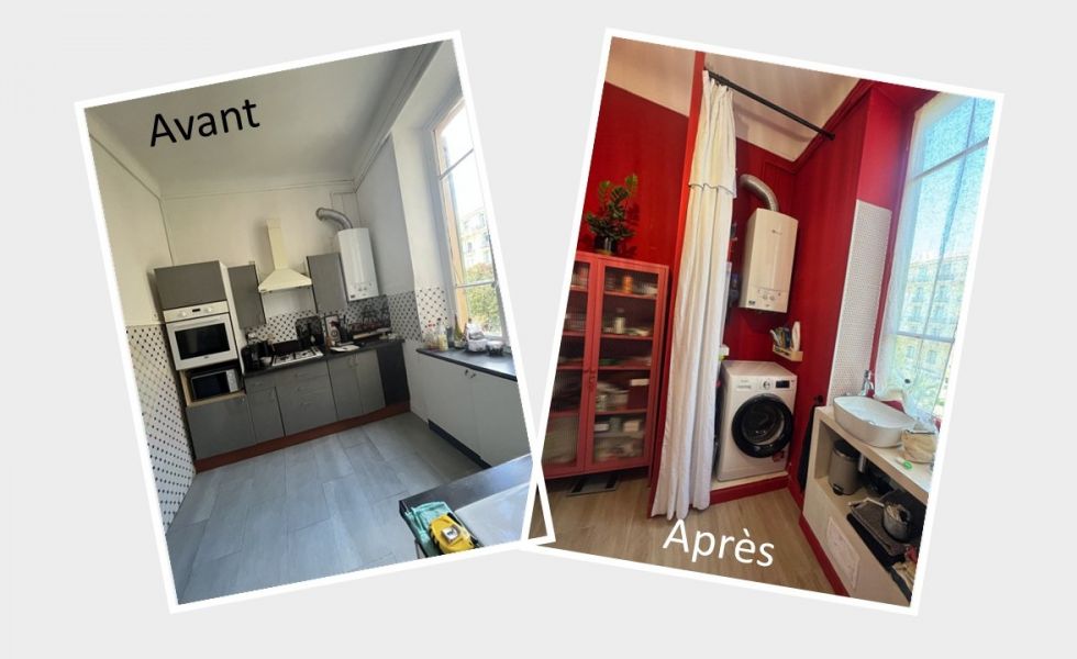 cuisine transformée en salle de bain par Design Archi architecte d'intérieur Nice
